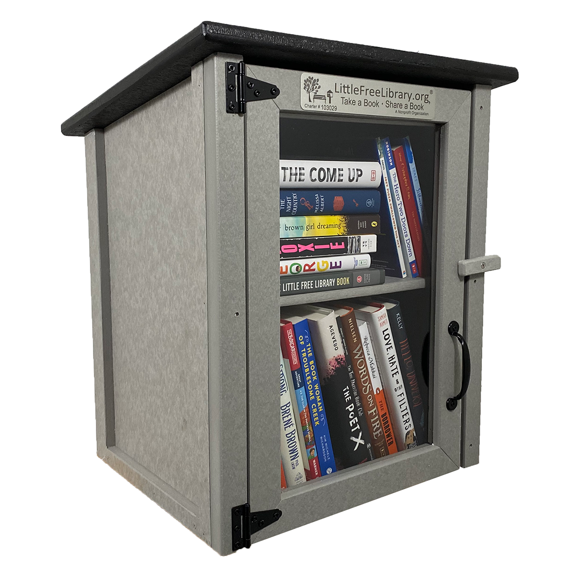 Composite Two Story Gray Little Free Library