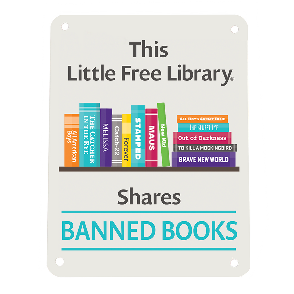 This Library Shares Banned Books Sign