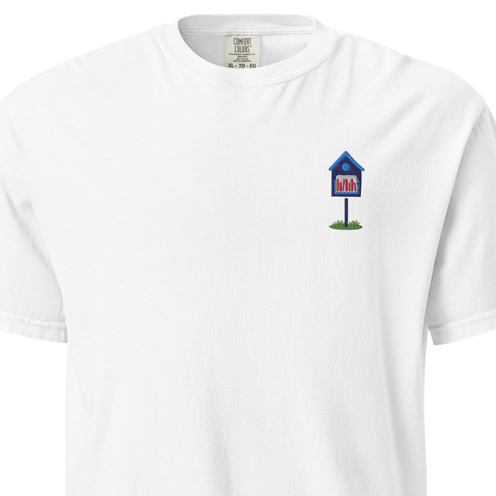 Embroidered Blue Library Heavyweight Tee