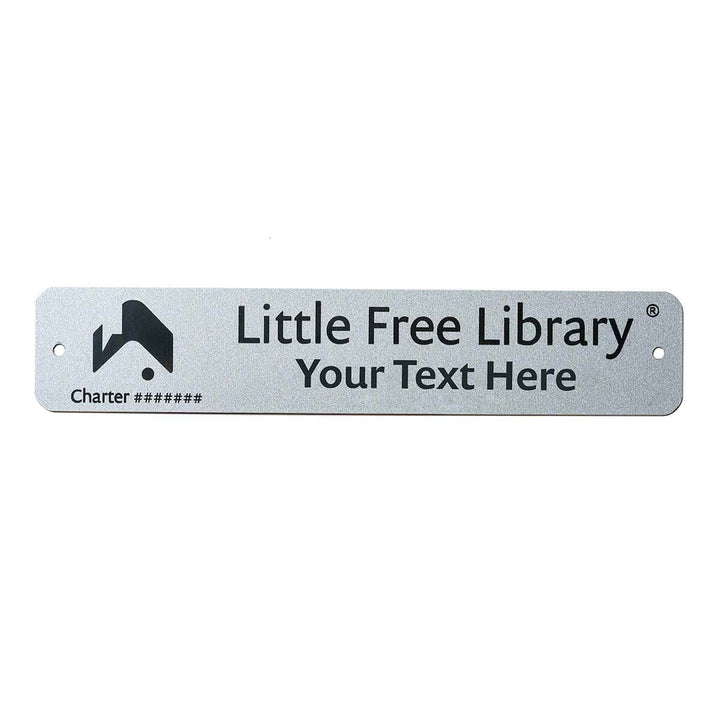 Little Free Library Custom Charter Sign, Single Line: "Your Text Here"