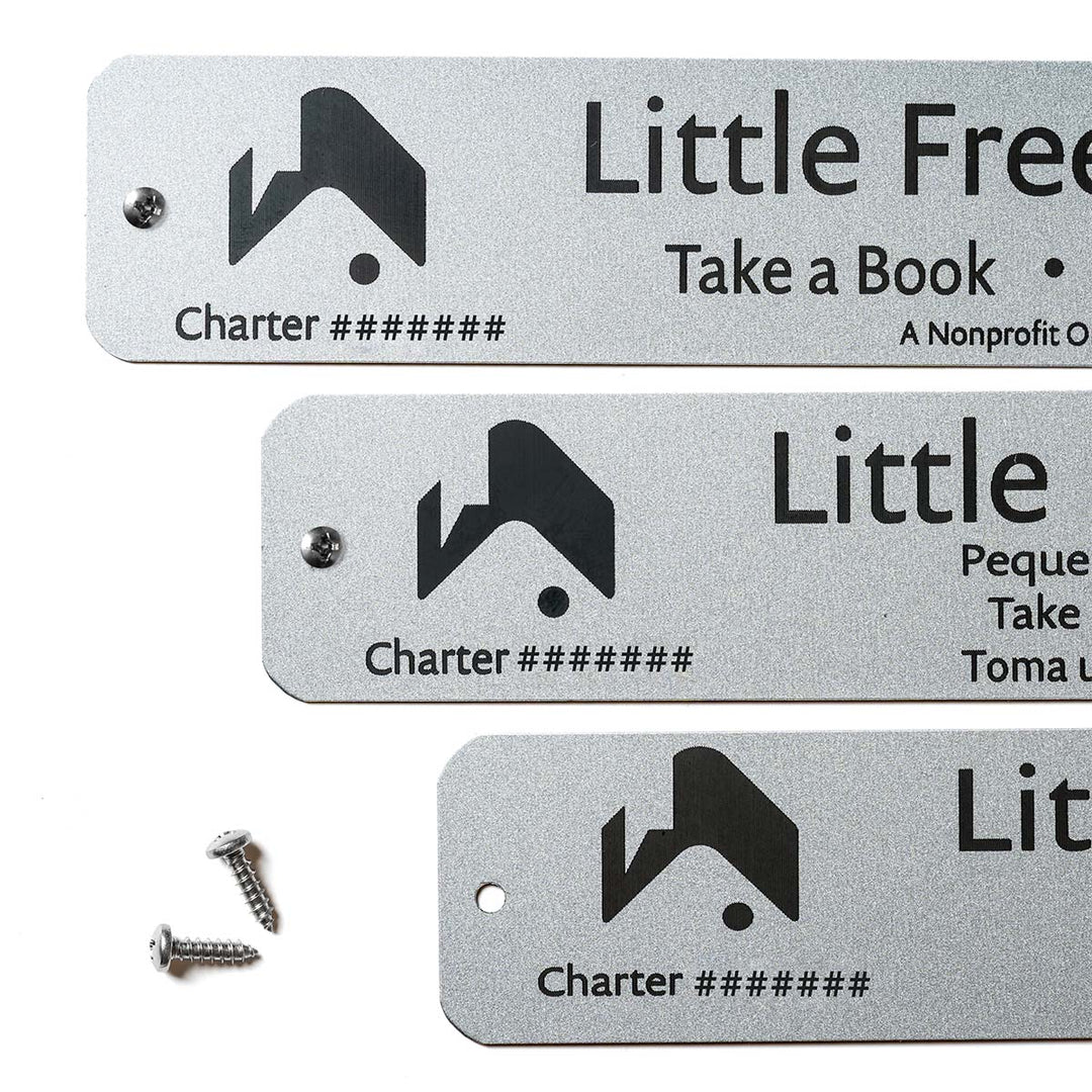 Little Free Library Charter Signs with Screws