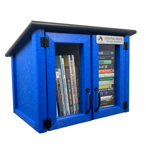 Composite Double Door Cottage Blue Little Free Library