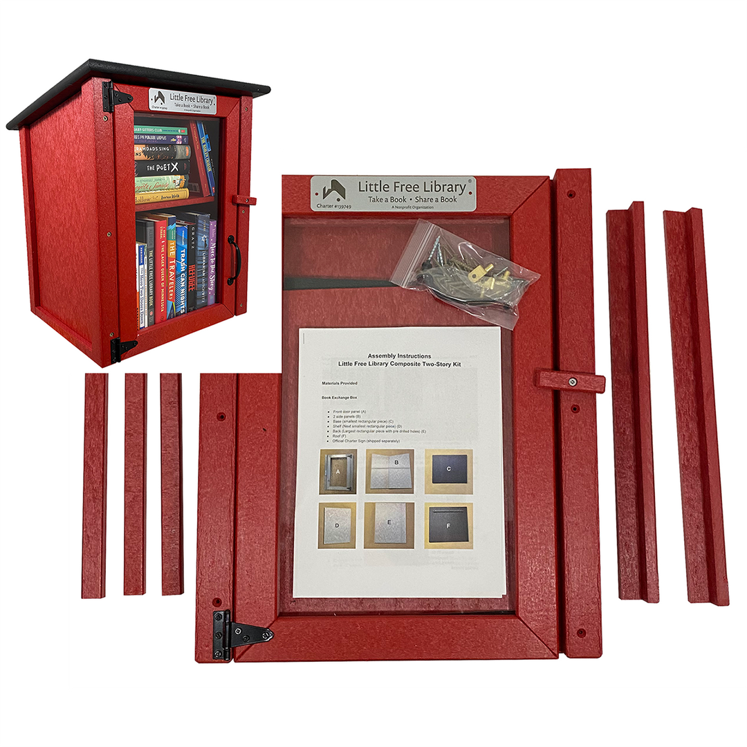 Composite Two Story Red Kit Little Free Library