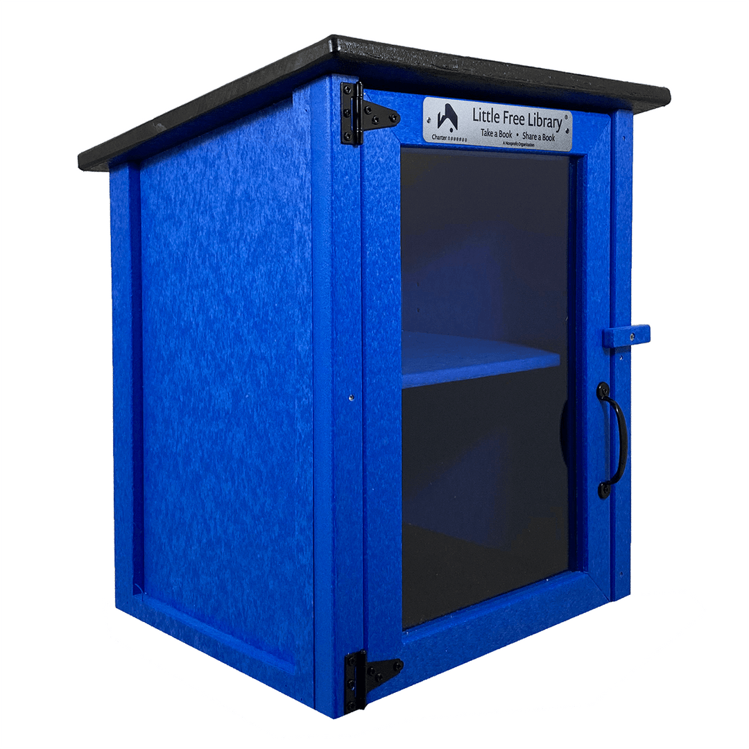 Empty Assembled Composite Two Story Blue Kit Little Free Library