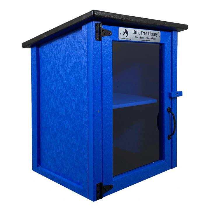 Empty Assembled Composite Two Story Blue Kit Little Free Library