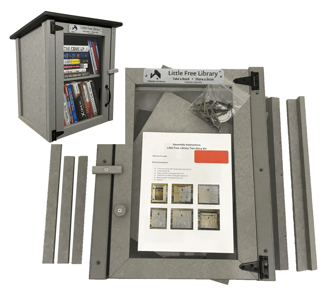 Composite Two Story Gray Kit Little Free Library