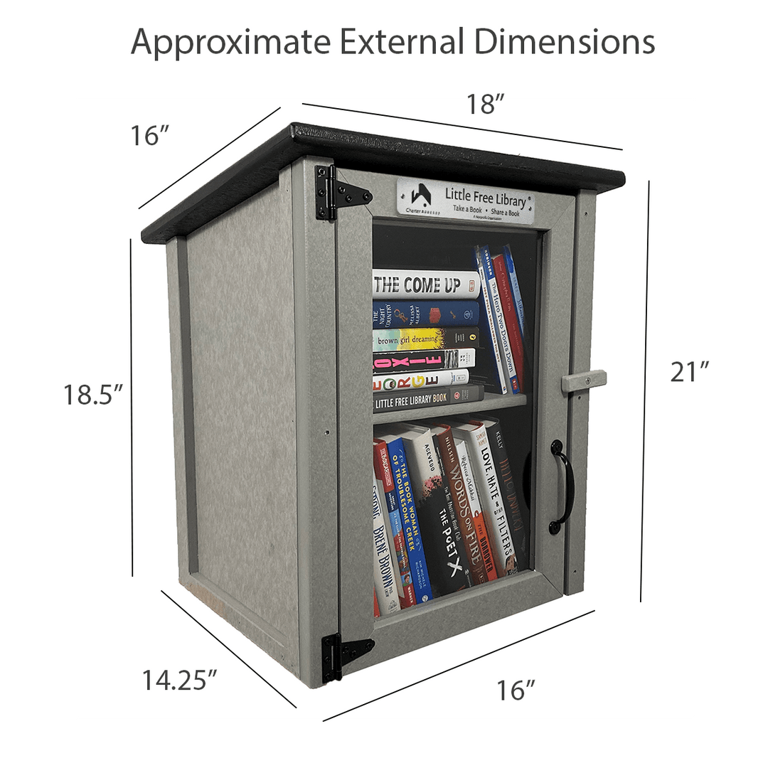 Composite Two Story Gray Kit Little Free Library Dimensions