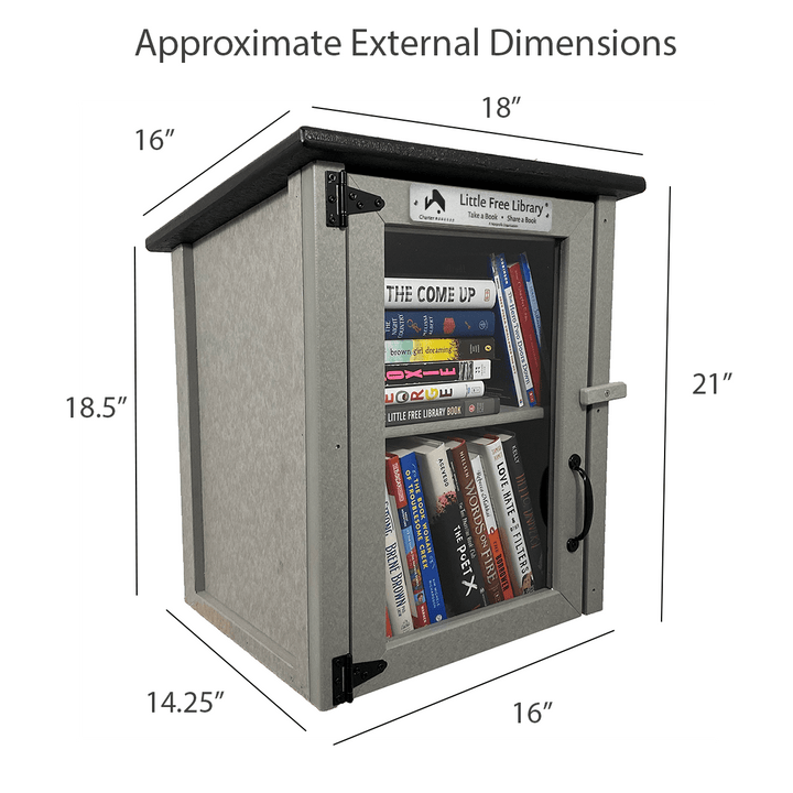 Composite Two Story Gray Kit Little Free Library Dimensions