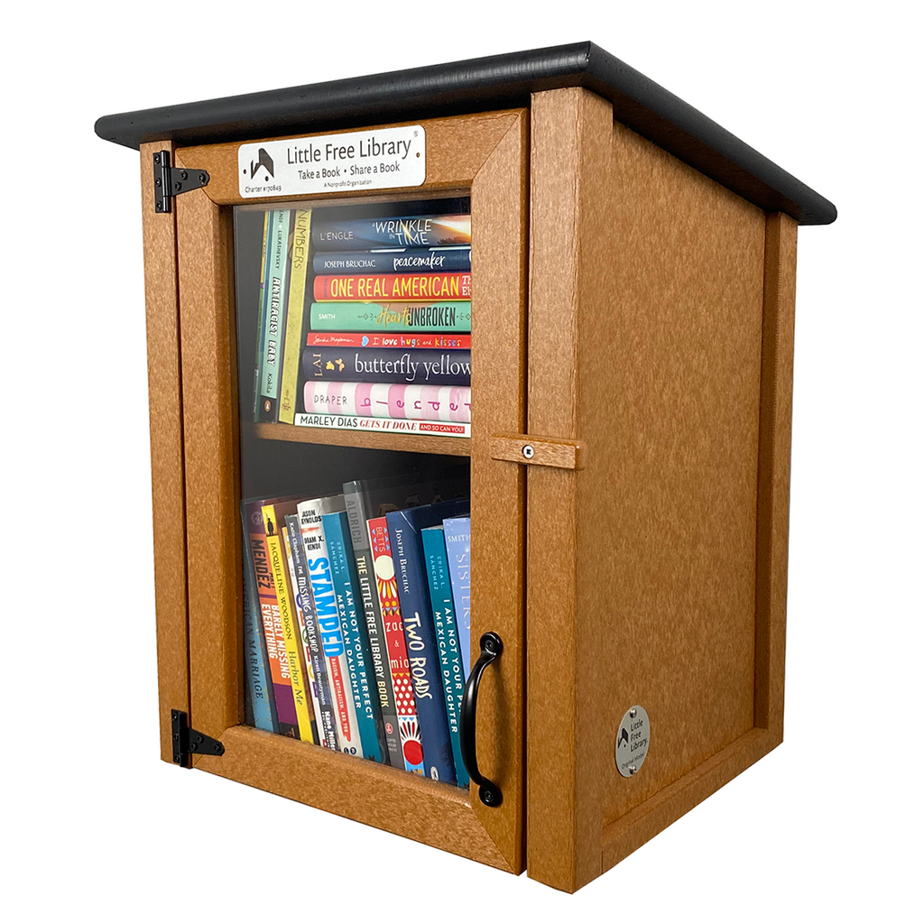 Little Library At Work Composite Two Story Cedar Little Free Library