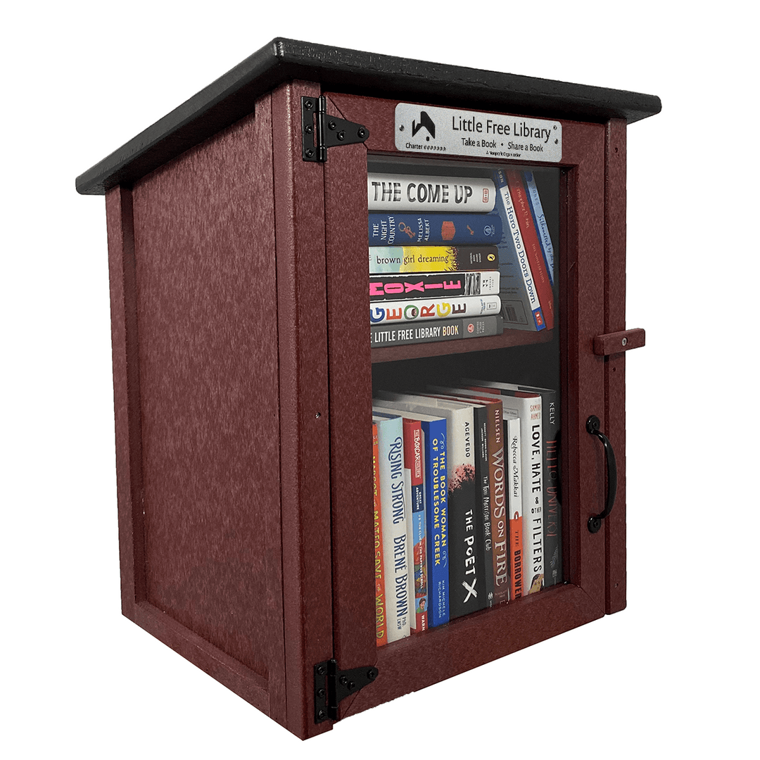 Composite Two Story Maroon Little Free Library