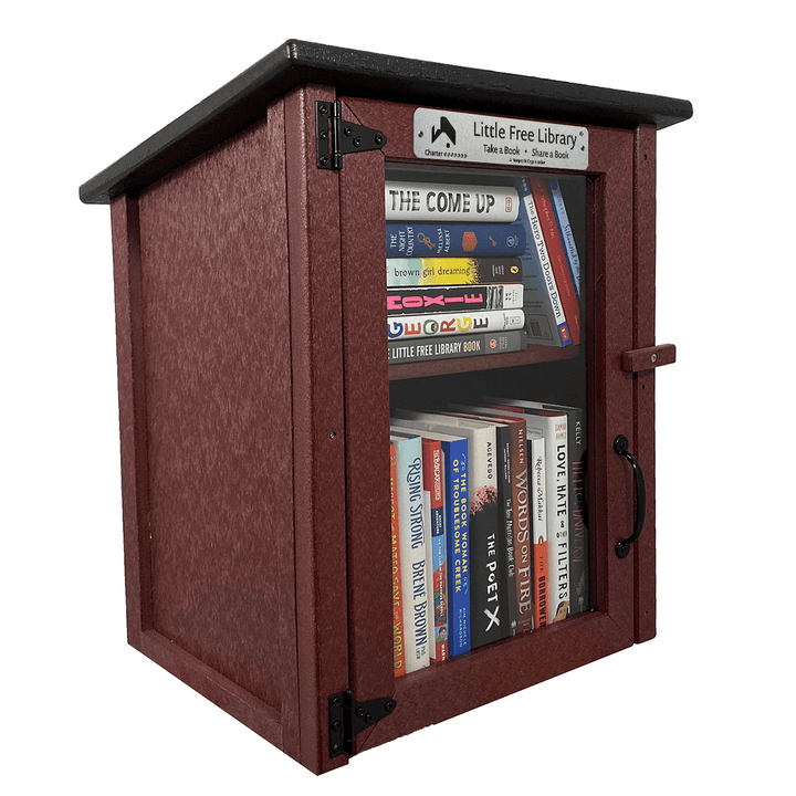 Composite Two Story Maroon Little Free Library