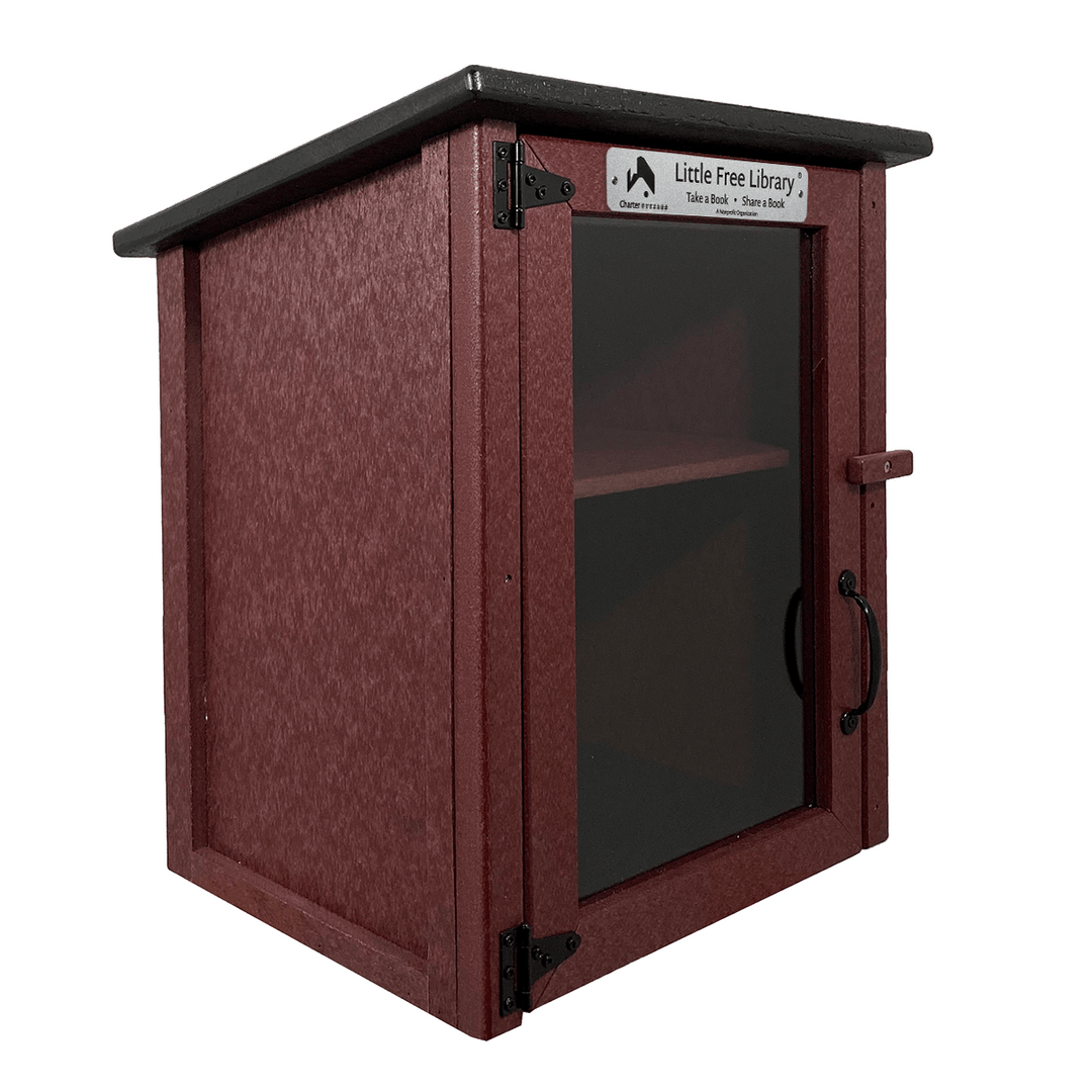 Empty Composite Two Story Maroon Little Free Library