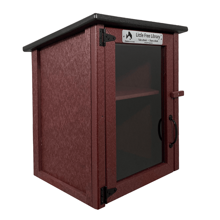 Empty Composite Two Story Maroon Little Free Library