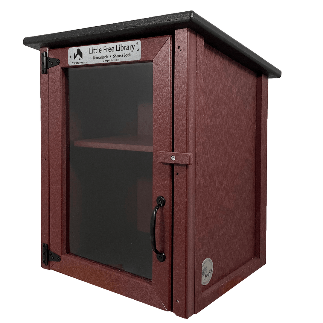 Assembled Composite Two Story Maroon Little Free Library without books