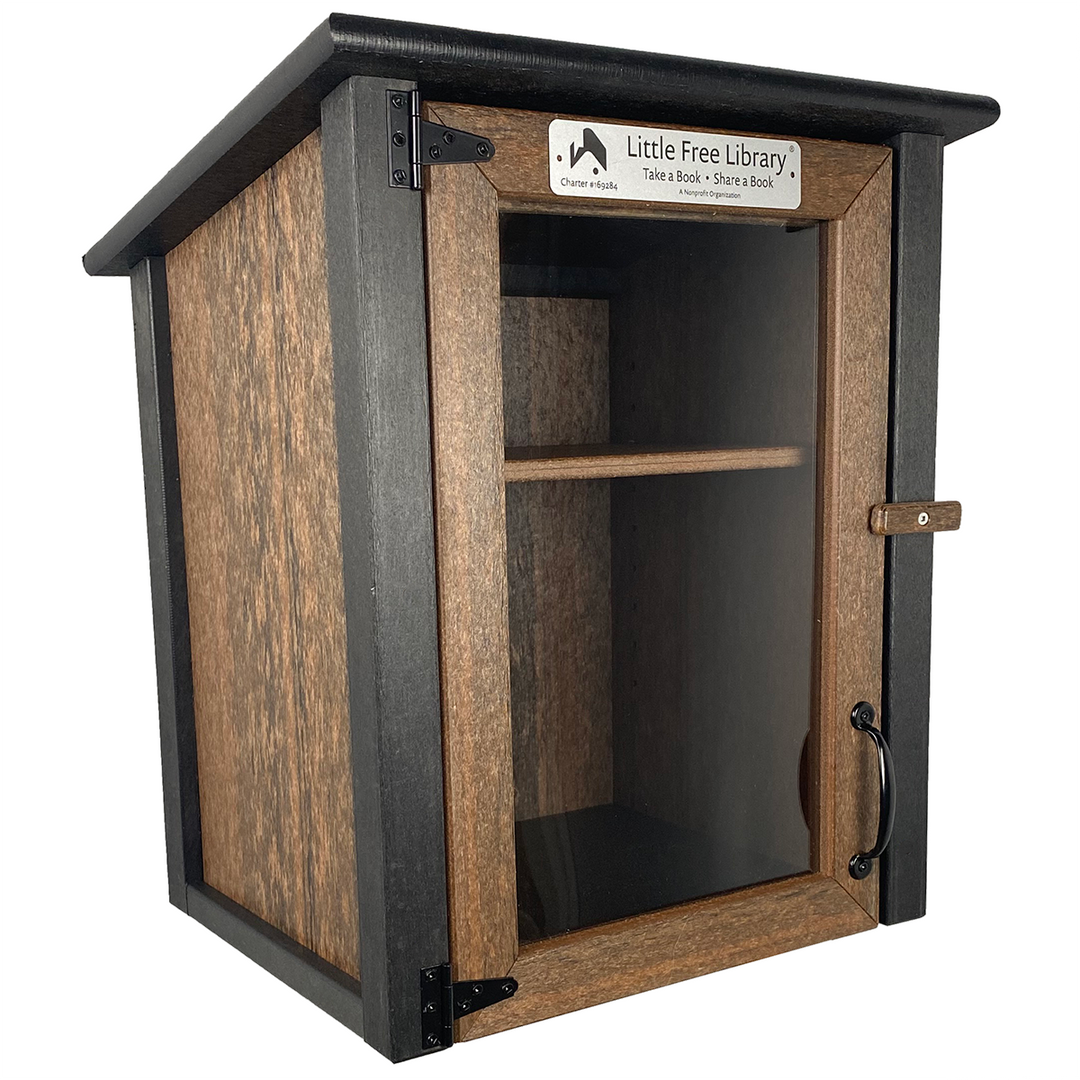 Composite Two Story Walnut Little Free Library