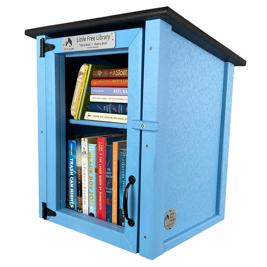 Composite Two Story Light Blue Little Free Library