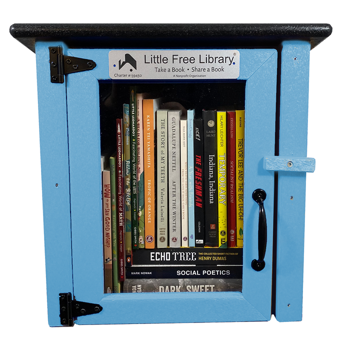 Composite One Story Light Blue Little Free Library