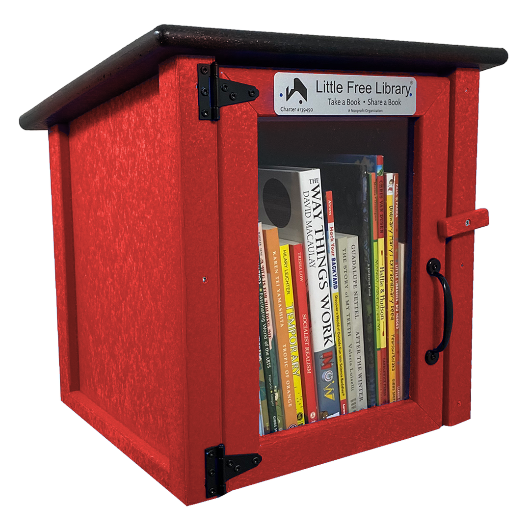 Red Library Box Composite One Story Red Little Free Library