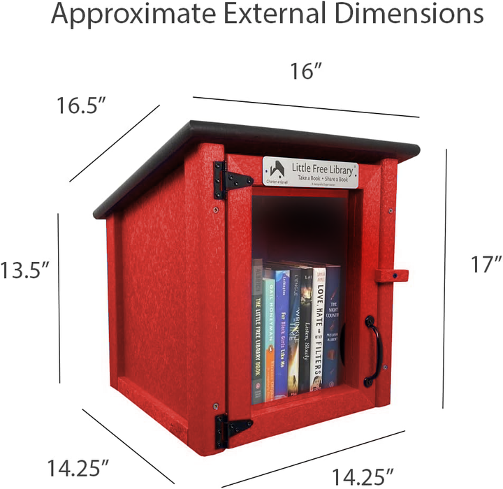 Composite One Story Red Little Free Library