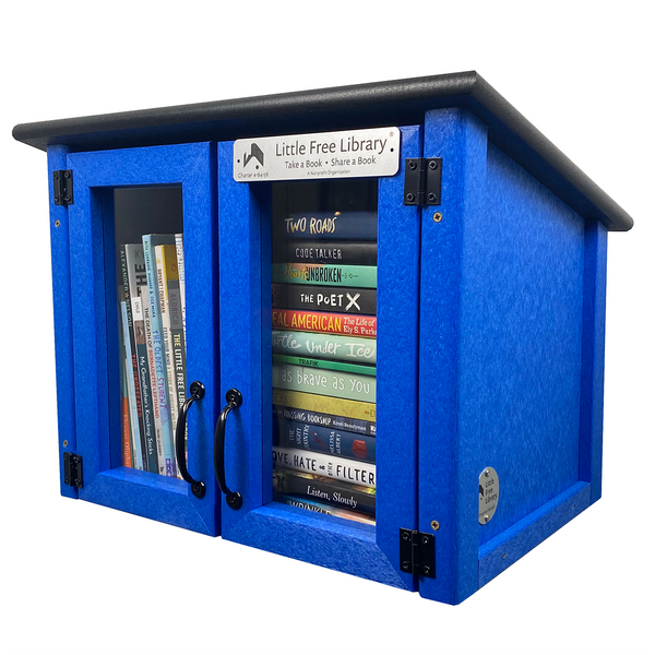 Composite Double Door Cottage Blue Kit Little Free Library