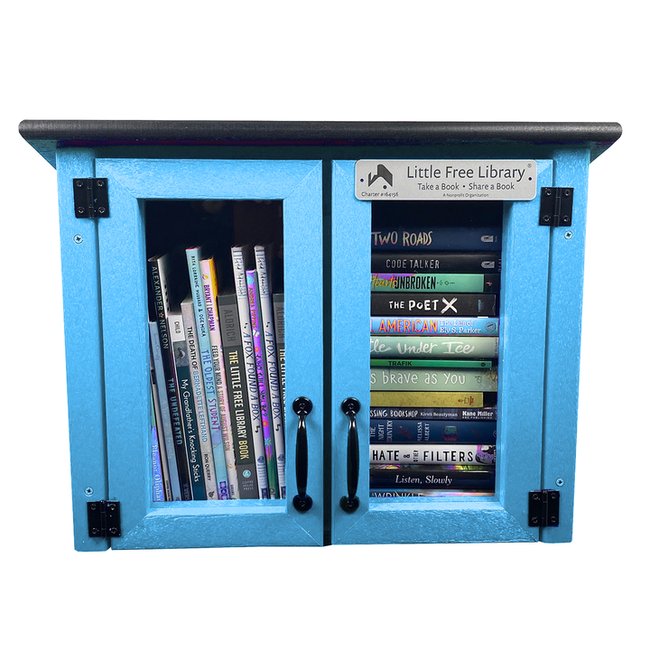 Composite Double Door Cottage Light Blue Kit Little Free Library
