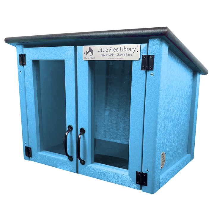 Composite Double Door Cottage Light Blue Kit Little Free Library