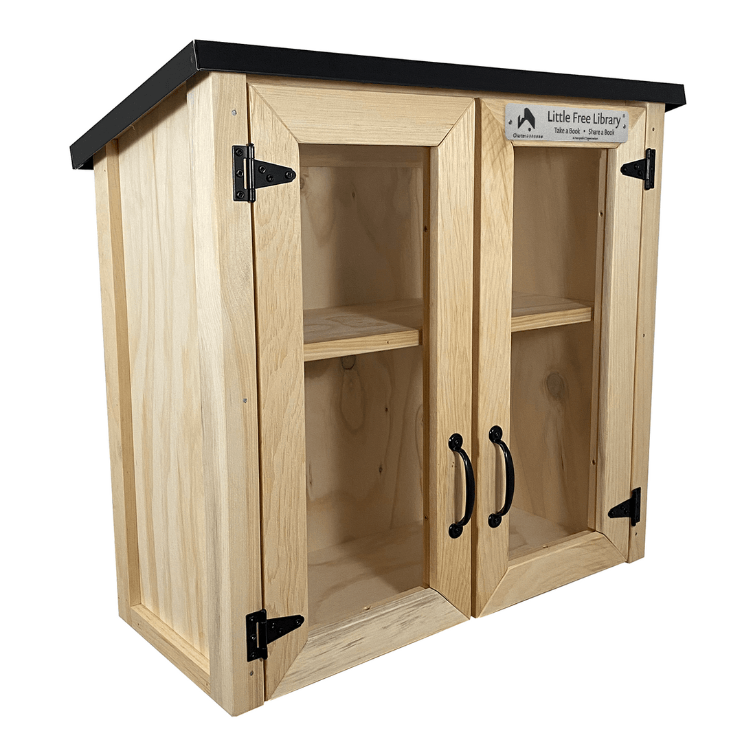 Double Door Shed Unfinished Little Free Library, Empty