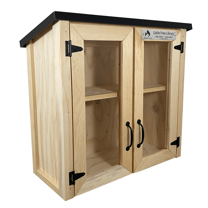 Double Door Shed Unfinished Little Free Library, Empty