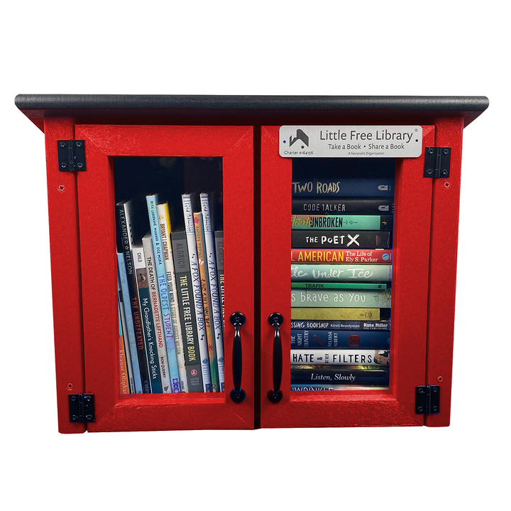 Composite Double Door Cottage Red Little Free Library