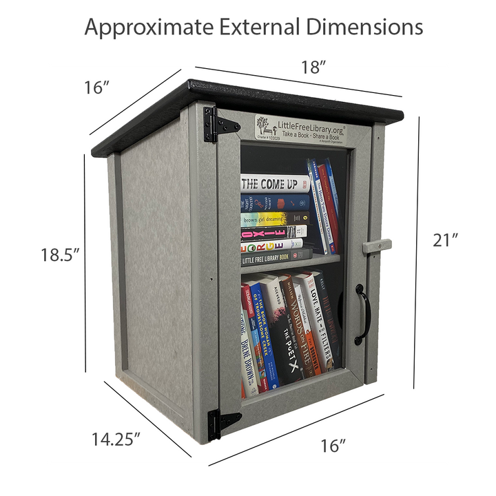 Composite Two Story Gray Little Free Library