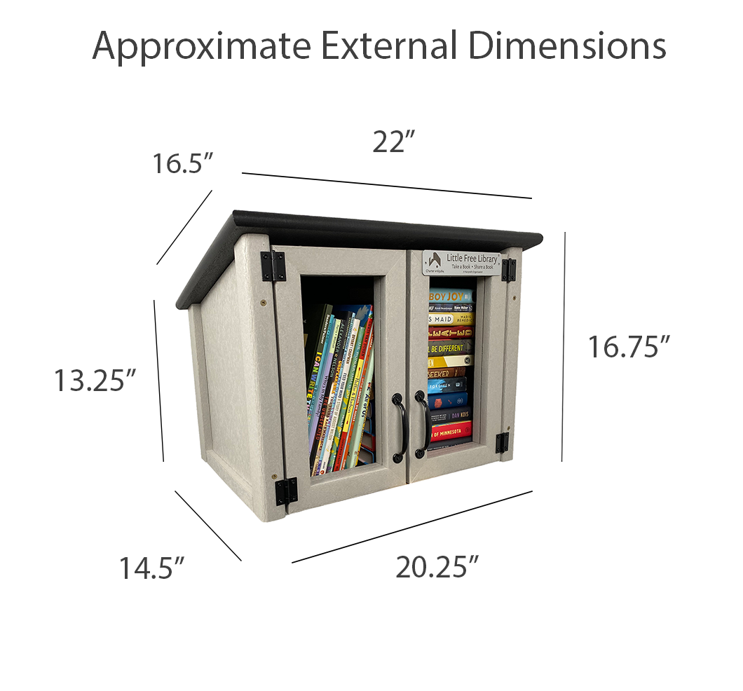 Library Doors Inches Composite Double Door Cottage Gray Little Free Library