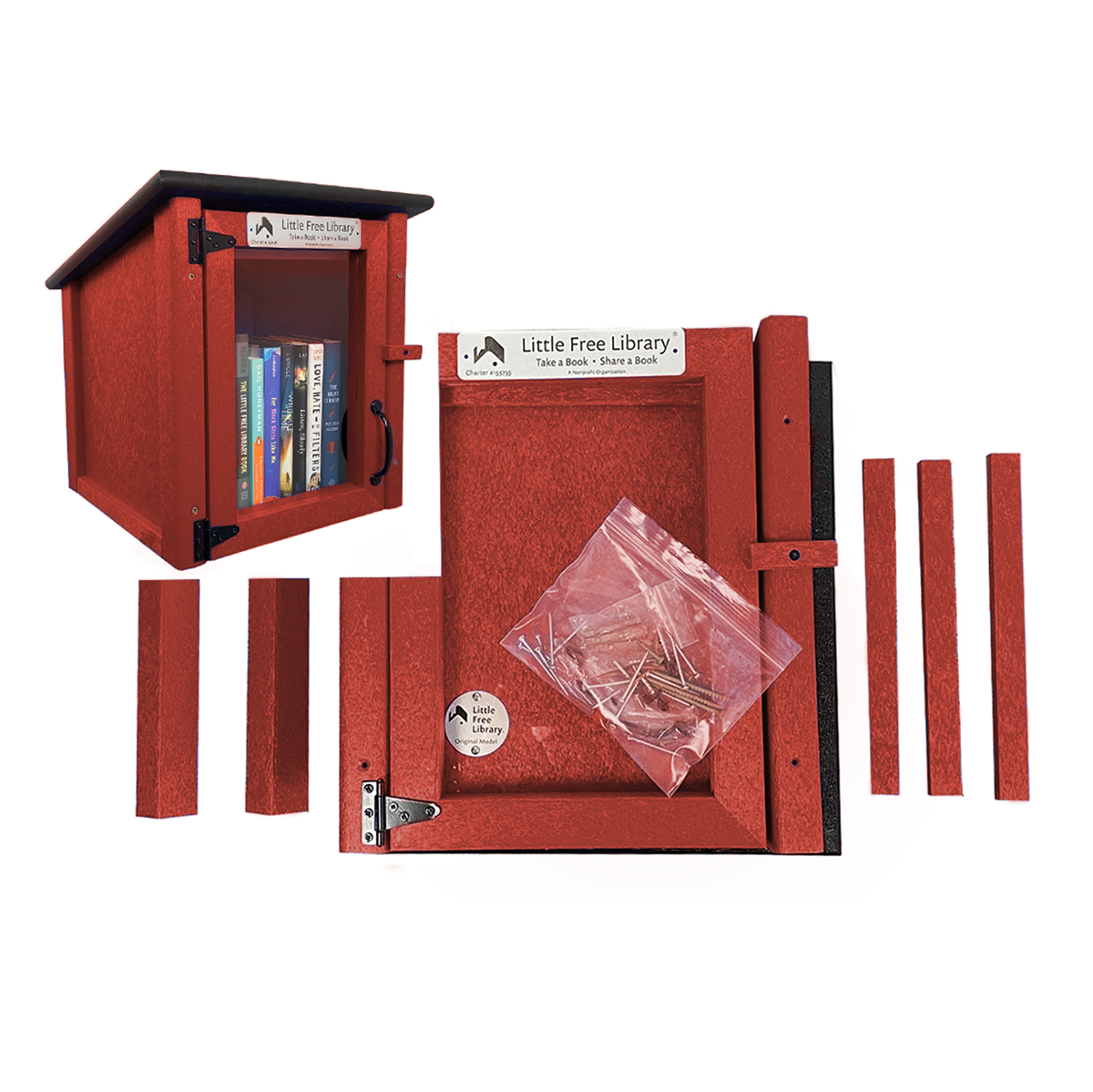 Composite One Story Red Kit Little Free Library
