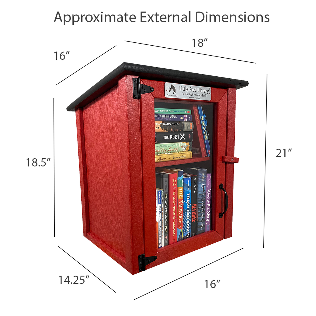 Composite Two Story Red Little Free Library