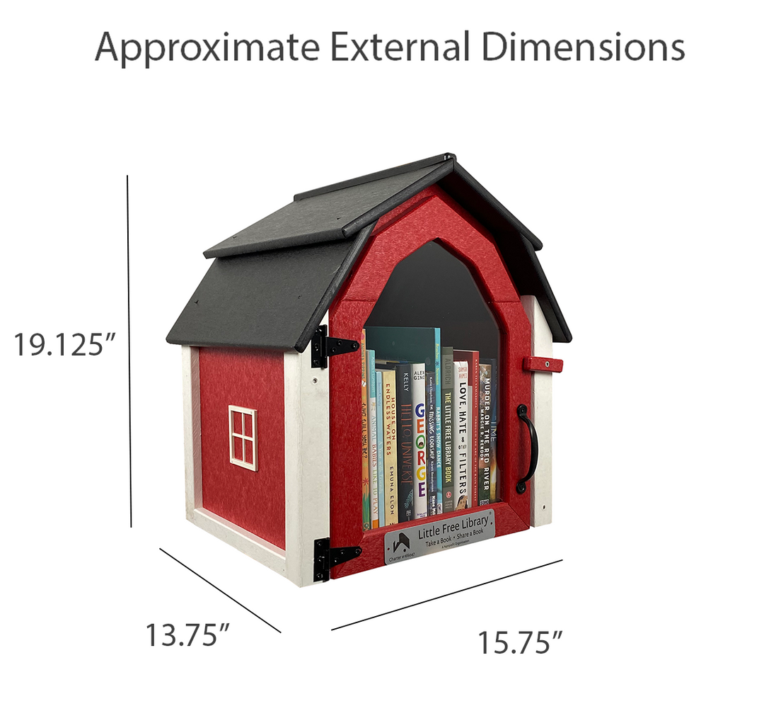 Small Library Barn Composite Barn Red Little Free Library