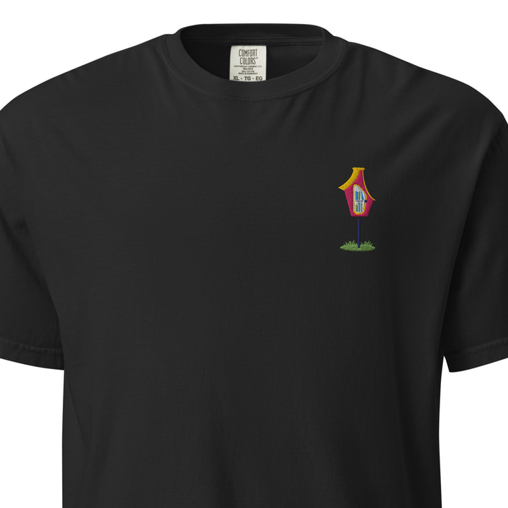 Embroidered Red Library Heavyweight Tee