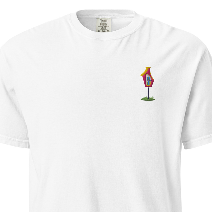 Embroidered Red Library Heavyweight Tee
