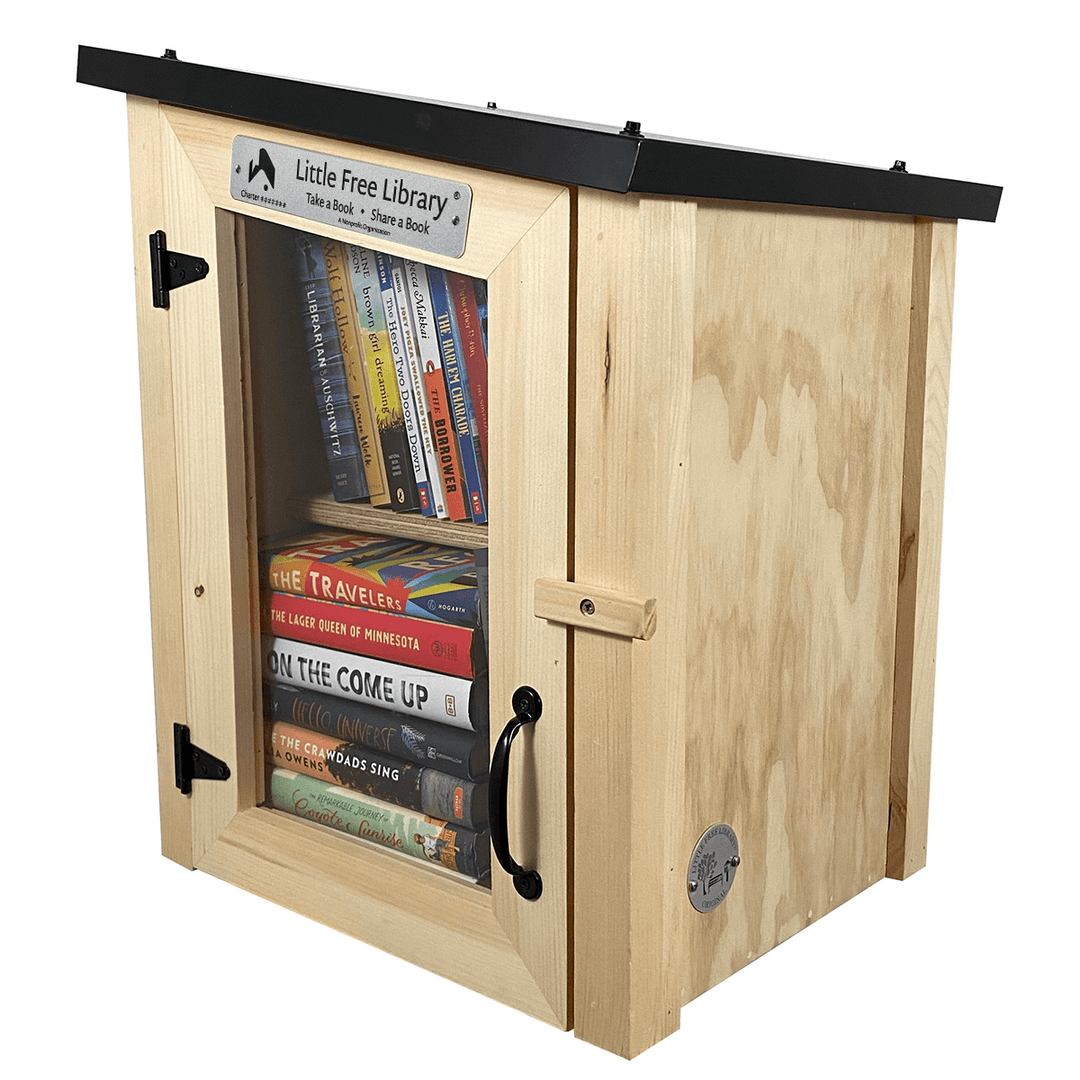 Two Story Modern Unfinished Little Free Library | Front and Side View