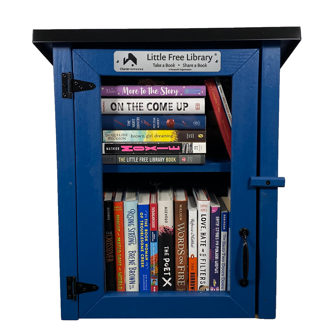 Two Story Shed Blue Kit Little Free Library Facade