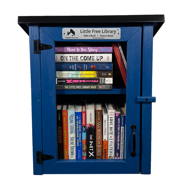 Two Story Shed Blue Kit Little Free Library Facade