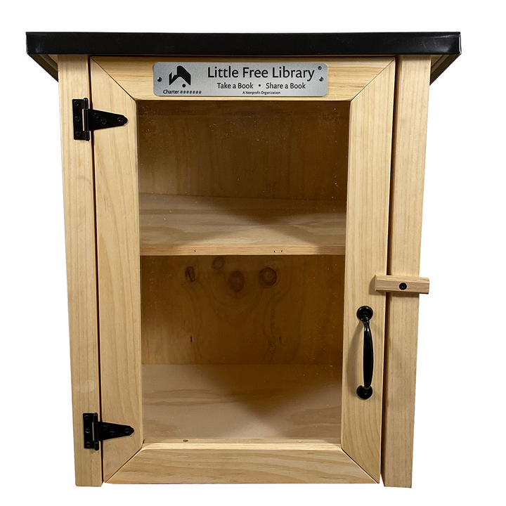 Two Story Shed Unfinished Little Free Library, Front and Side View