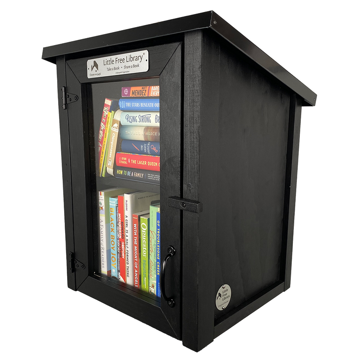 Two Story Shed Black Little Free Library