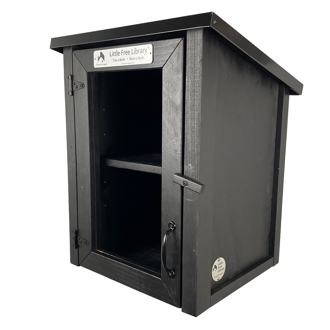 Two Story Shed Black Little Free Library