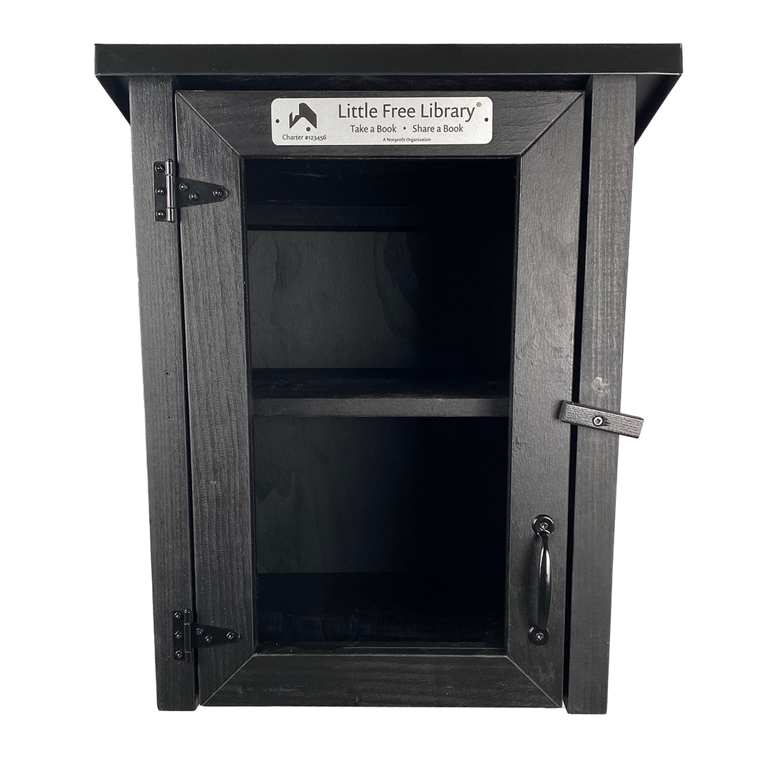 Two Story Shed Black Little Free Library