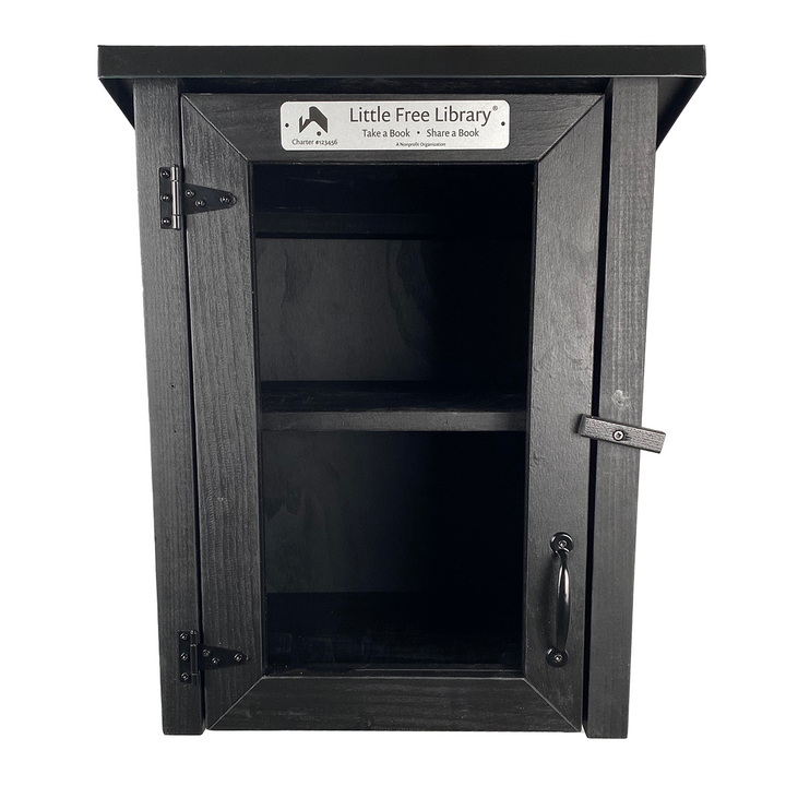 Two Story Shed Black Little Free Library