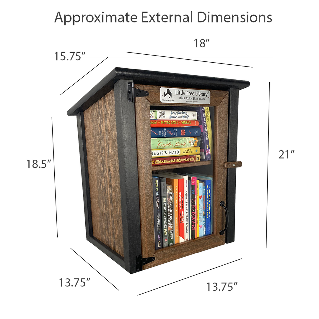 Composite Two Story Walnut Little Free Library
