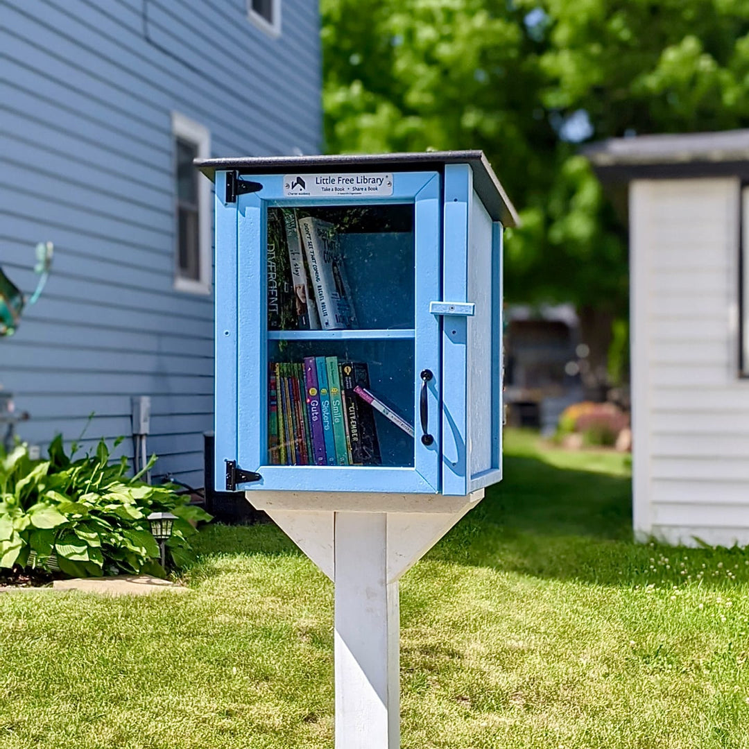 Composite Two Story Light Blue Kit Little Free Library