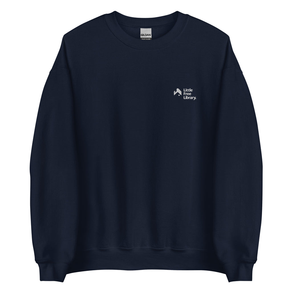 Little Free Library Embroidered Crewneck Navy