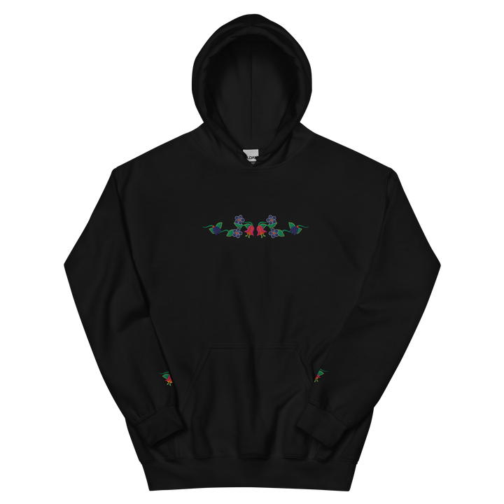 Floral-Embroidered Hoodie Sweatshirt