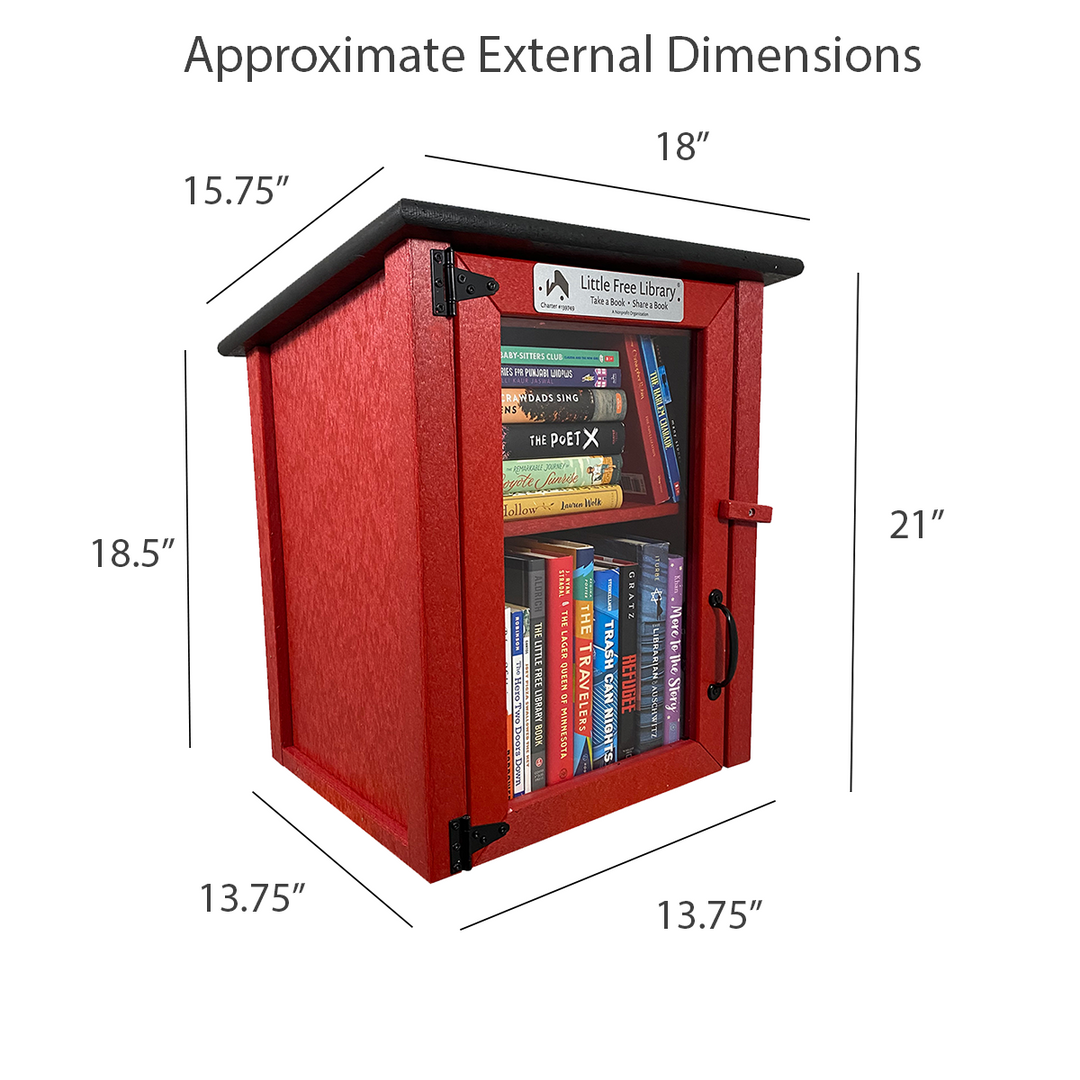 Composite Two Story Red Little Free Library
