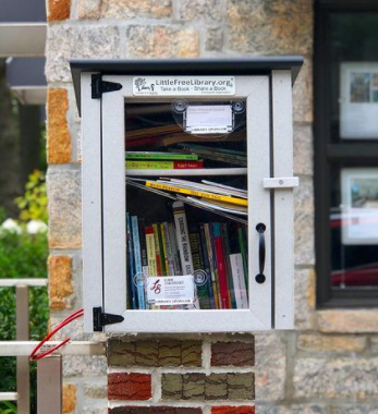 Composite Two Story Gray Little Free Library